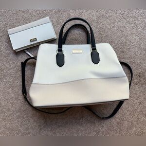 Kate Spade Laurel Way Cream and Black Satchel & Wallet